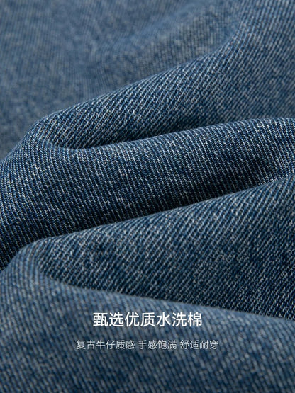 Mohan Yimei casual loose versatile fashion lapel workwear denim jacket 2025 spring new denim jacket