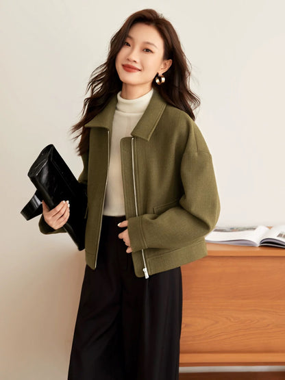 Mohan Yimei fashionable short jacket 2025 spring new retro velvet banana sleeve short jacket