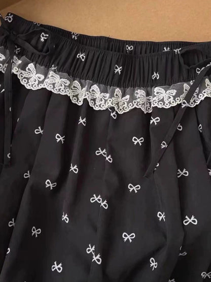 The lace bow is so girly ~ New summer slimming pants for pear-shaped figures, thin wide-leg straight pants