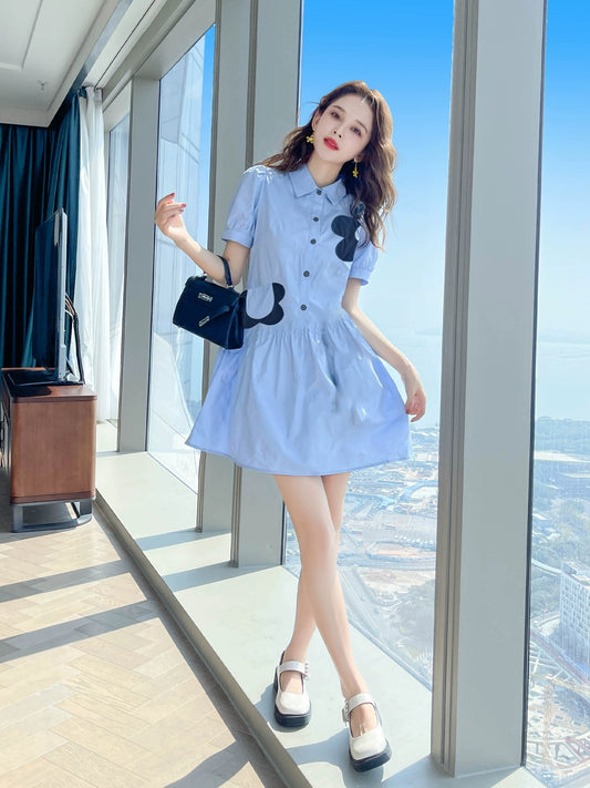 Summer new 2024 temperament shirt skirt texture high-end women's summer French dress small and slim