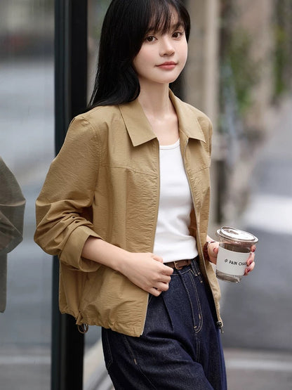 Mohan Yimei casual fashionable zipper shirt jacket 2025 spring new design long-sleeved jacket