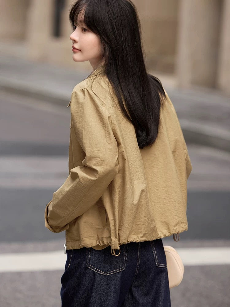 Mohan Yimei casual fashionable zipper shirt jacket 2025 spring new design long-sleeved jacket