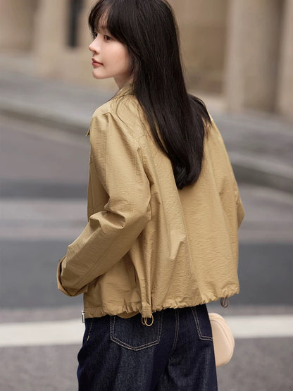 Mohan Yimei casual fashionable zipper shirt jacket 2025 spring new design long-sleeved jacket