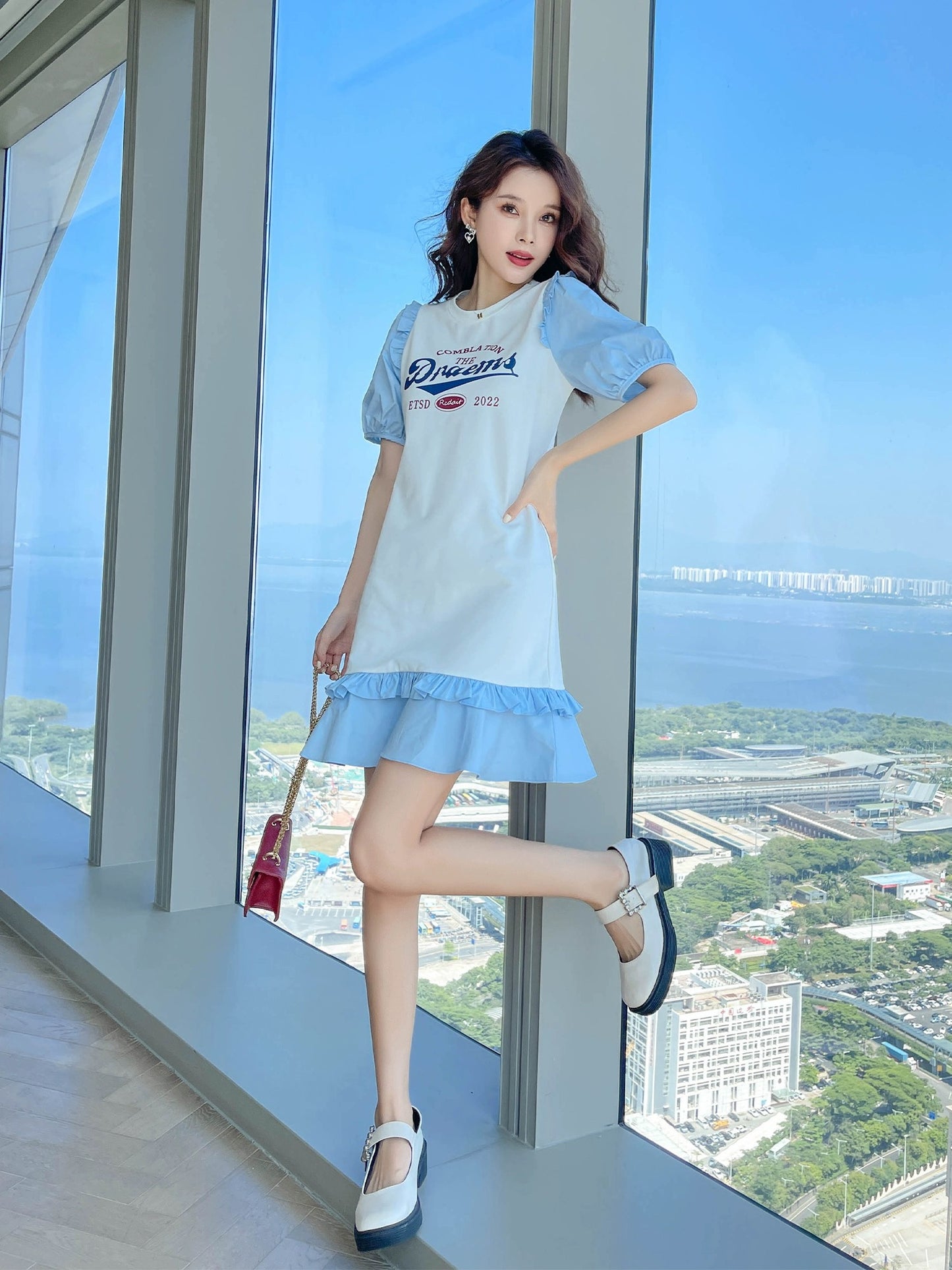 2024 summer temperament French tea break white dress new hot style popular beautiful petite skirt women summer