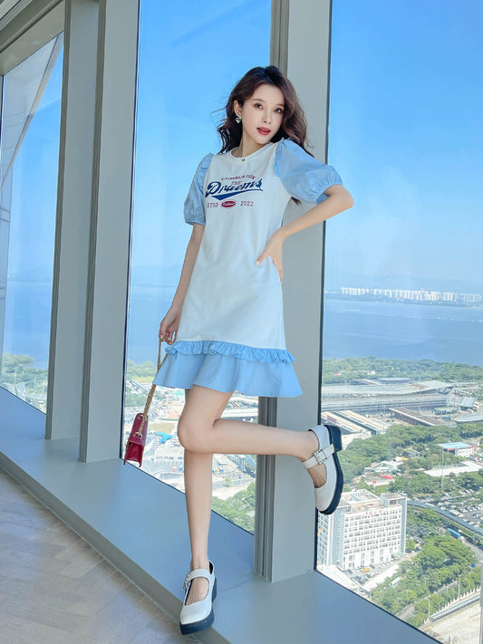 2024 summer temperament French tea break white dress new hot style popular beautiful petite skirt women summer