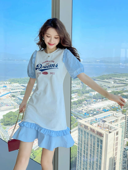 2024 summer temperament French tea break white dress new hot style popular beautiful petite skirt women summer