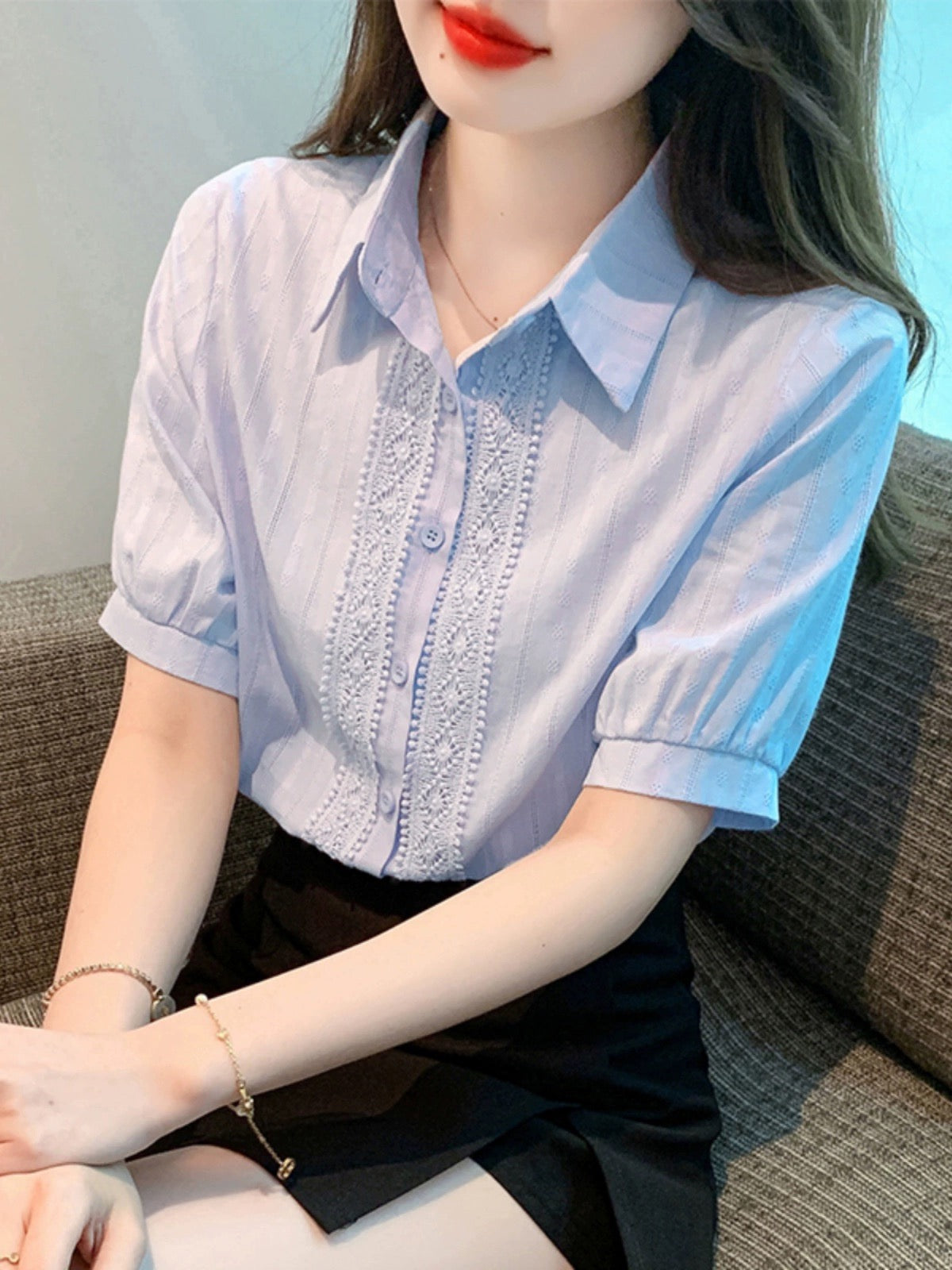 French thin simple white shirt summer new T-shirt versatile casual women's short-sleeved shirt small design sense