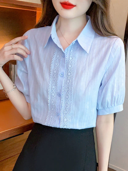 French thin simple white shirt summer new T-shirt versatile casual women's short-sleeved shirt small design sense