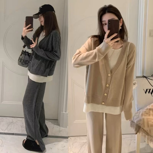 Maternity Autumn Wear Set 2024 New Fashionable Fashionable Sweatshirt Autumn Two-piece Set Maternity Wear Autumn and Winter Tops