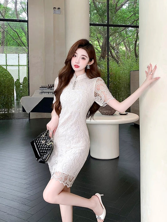 Summer women's clothing 2024 new slimming skirt new Chinese style national style niche design improved cheongsam dress