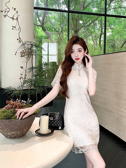 Summer women's clothing 2024 new slimming skirt new Chinese style national style niche design improved cheongsam dress