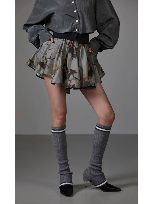 Mrs. Chen CHENTAITAI x No Illusion Printed Skirts