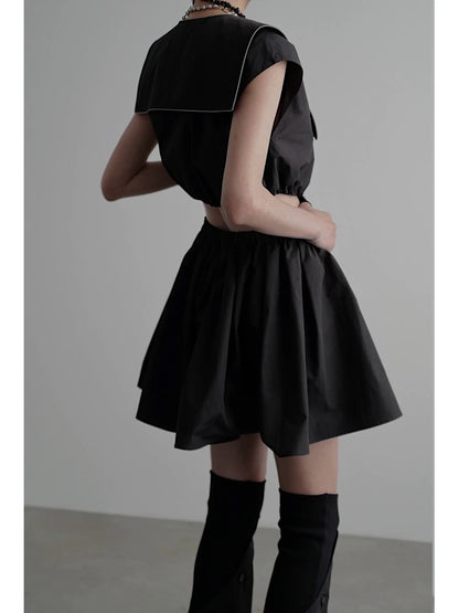 Mrs. Chen CHENTAITAI x No Vision Luminous Striped Waist Dress Puff Skirt