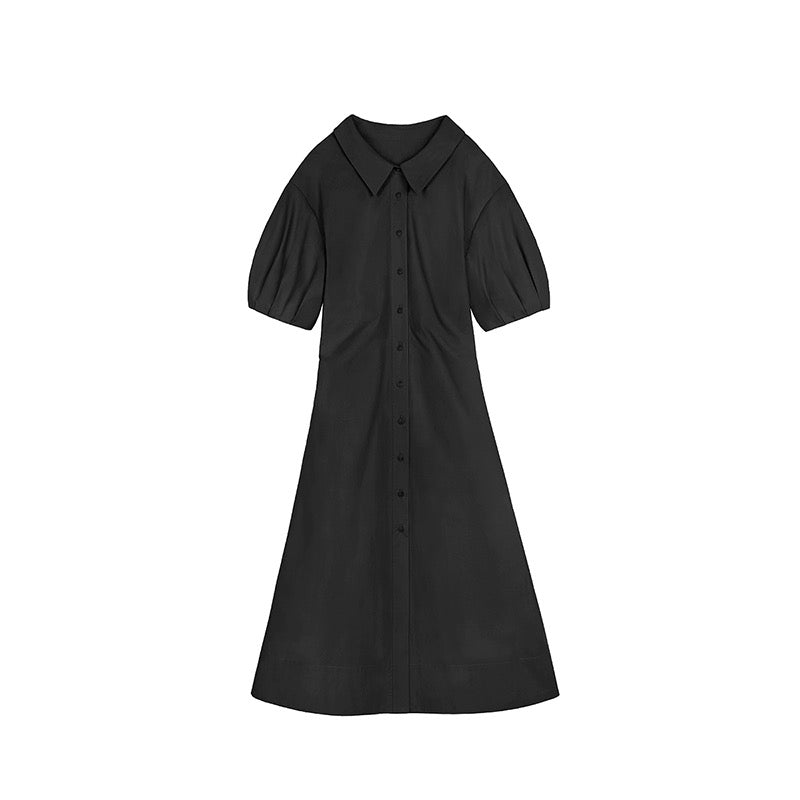 Xia Shiwen hourglass shirt dress, slightly exposed waist design dress, –  Lee Nhi Boutique