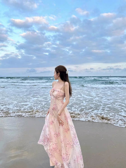 JUNSTUDIO 【Floral Shadow】 Floral Strapless Dress with 3D Floral Prints
