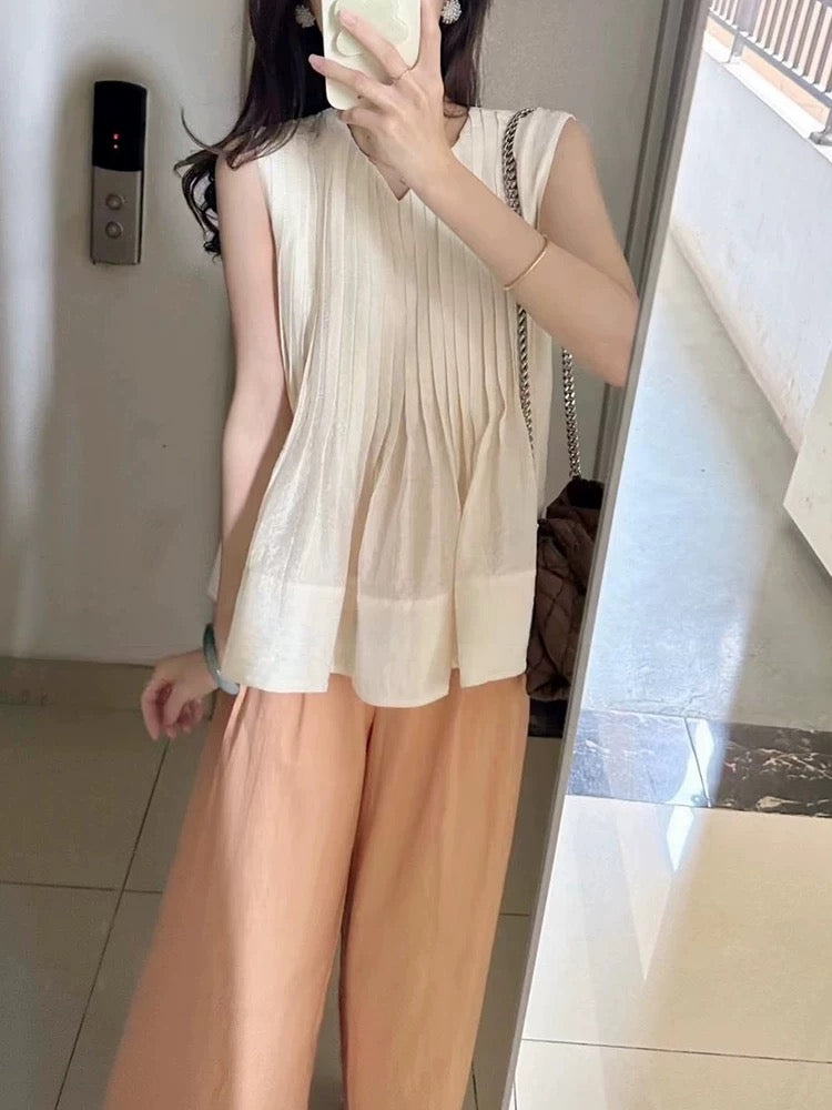 Summer 2025 temperament outfit a complete set of fashionable cold style salty high-end pear-shaped body two-piece suit pants