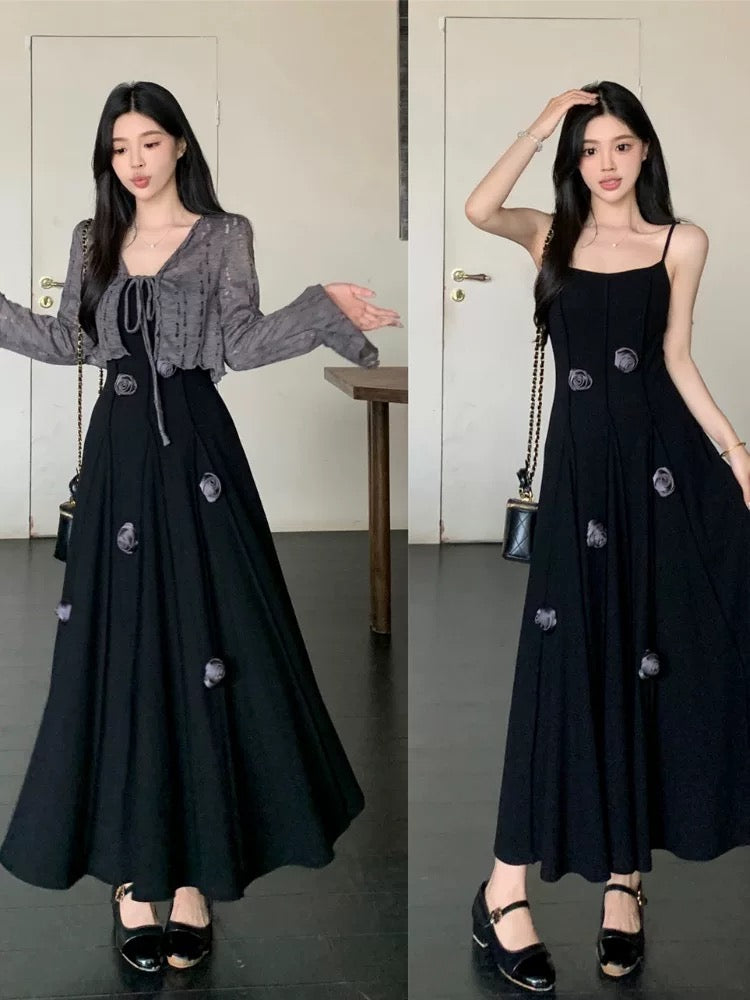 Skirt women's summer new women's clothing miu miu chic Korean chic wear French dress two-piece suit