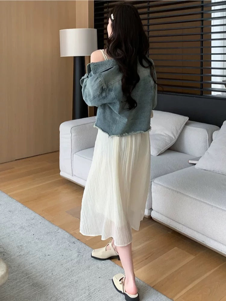 2025 unique and beautiful girls start spring popular single items women's clothing wear French dress two-piece suit