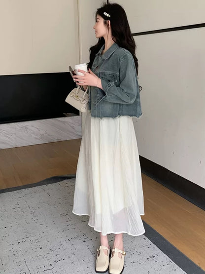 2025 unique and beautiful girls start spring popular single items women's clothing wear French dress two-piece suit