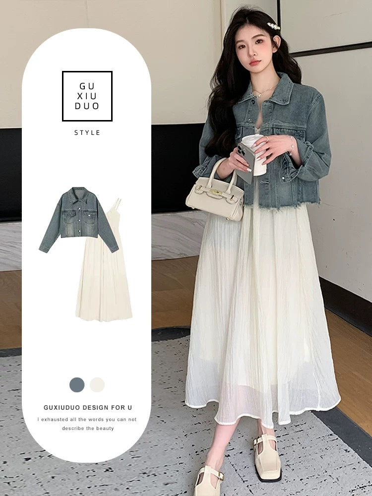 2025 unique and beautiful girls start spring popular single items women's clothing wear French dress two-piece suit