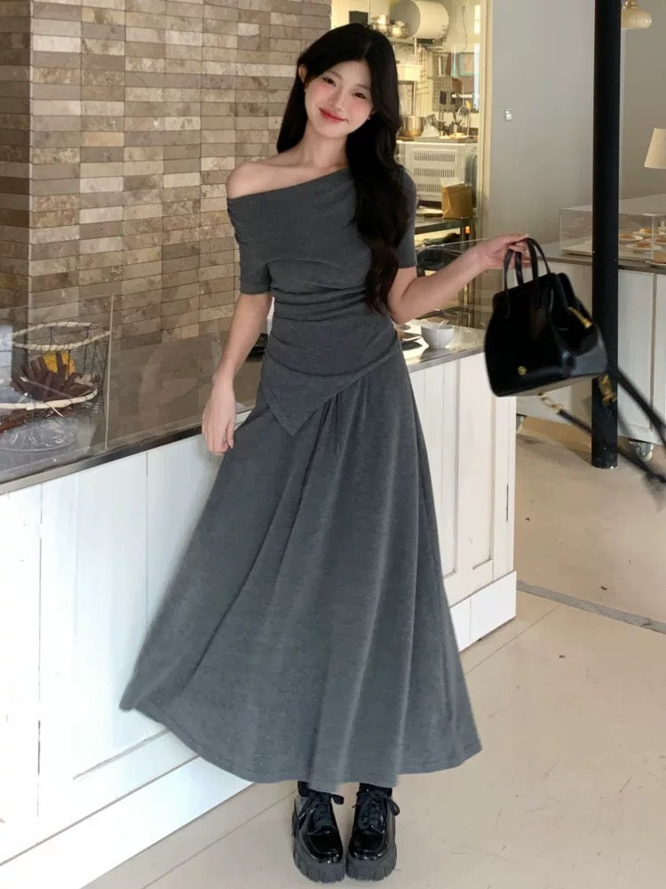 Summer beautiful small skirt women's long skirt cold and unique French style unique beautiful waist dress