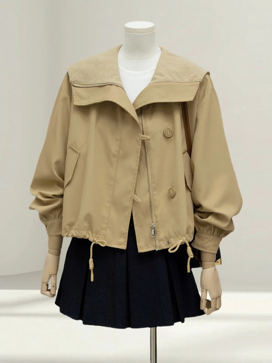 Small loose casual windbreaker jacket women's short 2025 autumn new style stylish age-reducing Korean jacket top