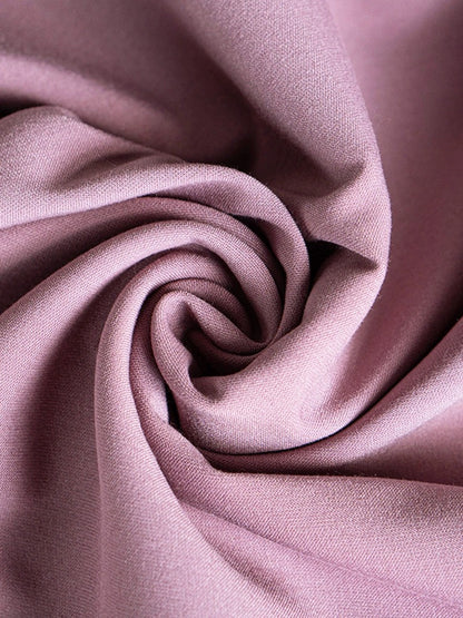 Luo Yi retro puff sleeve pleated dress 2024 summer new style temperament pink slim midi skirt 08189
