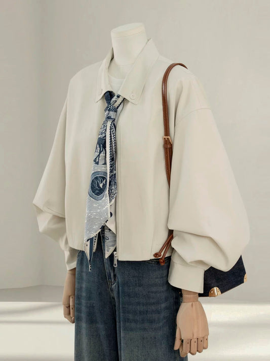 High-end temperament jacket coat for petite women 2025 spring and autumn new style popular loose versatile short top