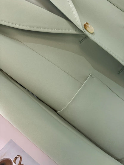 Green arch needle design niche suit jacket for women 2024 spring and autumn new Korean version slimming retro suit