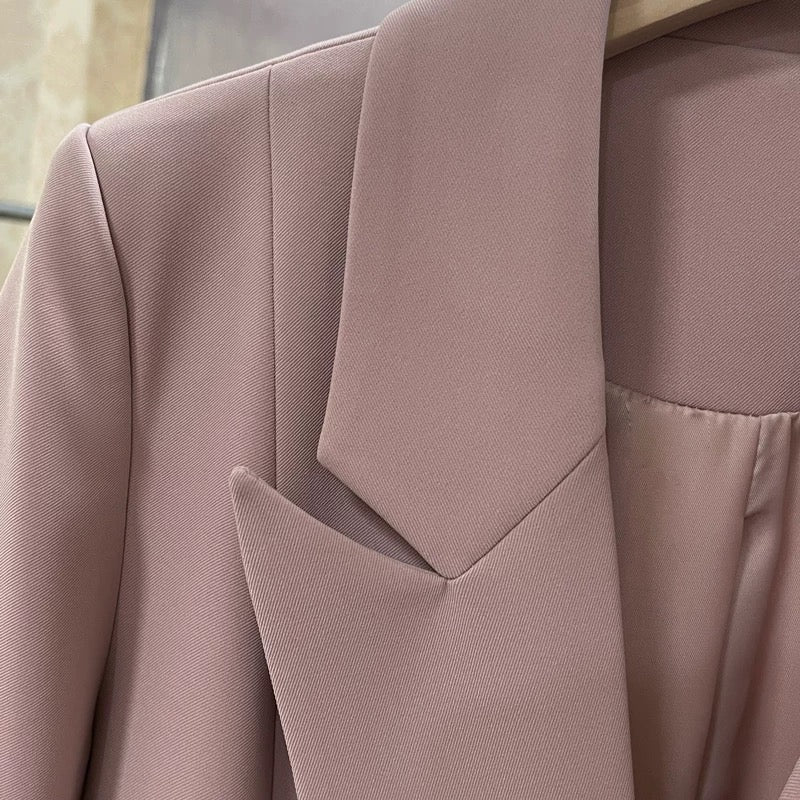 Pink age-reducing blazer for women Korean fashion 2024 spring and autumn new double-breasted slimming and versatile professional wear