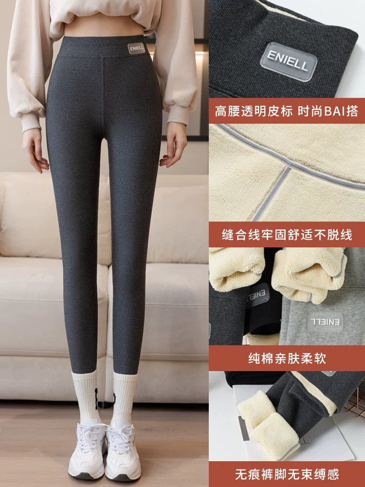Lamb velvet leggings for women's outer wear, autumn and winter, plus velvet, thickened threads, extra thick warm cotton pants, Northeastern velvet pants, long johns