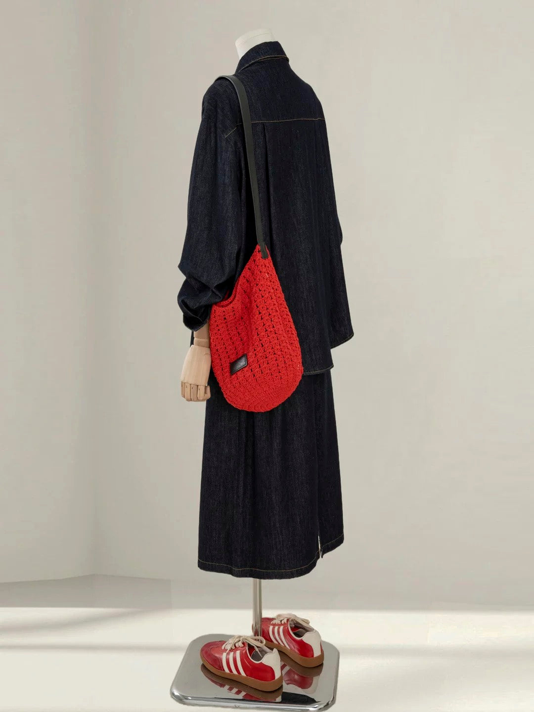 Korean retro denim suit for women 2025 autumn new lazy style loose slim shirt skirt two-piece suit