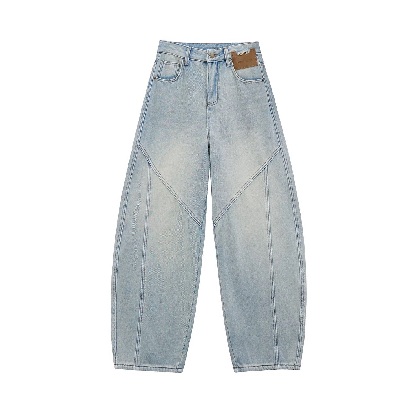 EDX Fleece-Lined Curved Knife Jeans Women's 2025 Autumn/Winter New Style Smoky Gray Thick Loose Slimming Wide-Leg Pants