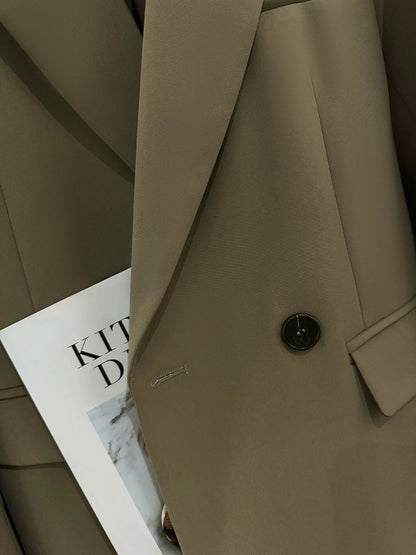 Brown retro high-end suit jacket for women 2024 new spring and autumn goddess style fashionable and versatile suit