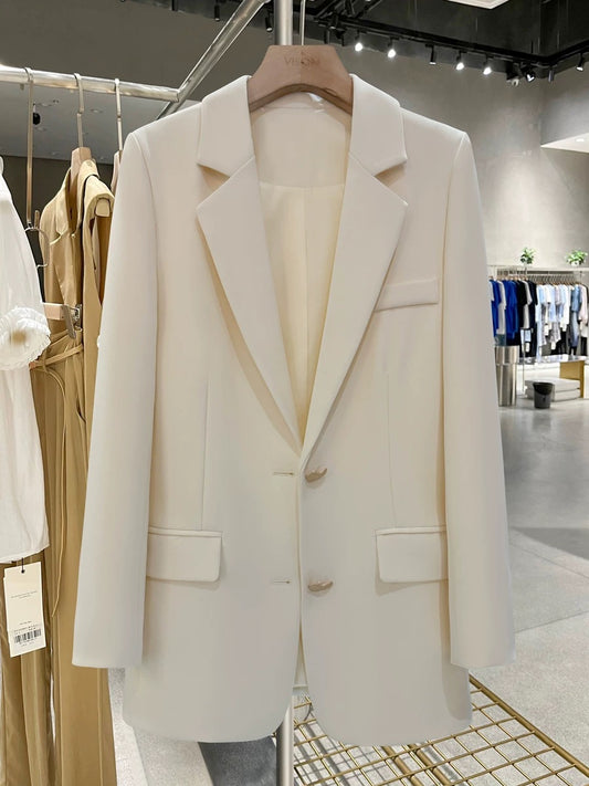 Beige all-match lady's small suit jacket for women 2025 new style spring and autumn this year popular commuting work suit