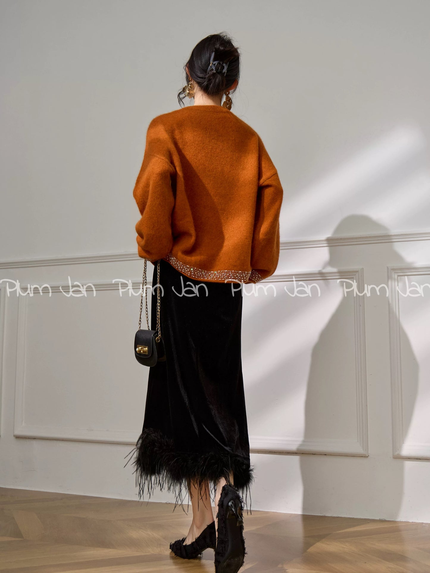 Plum Jam/French-style relaxed and sophisticated knitwear, new winter style, loose-fitting long-sleeved sweater