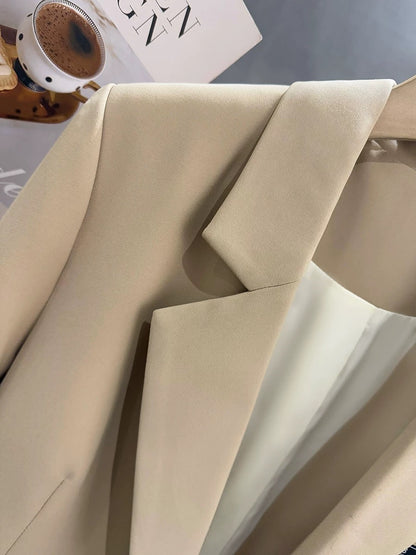 Khaki British college style suit jacket for women 2025 new spring and autumn chic slim commuter professional suit