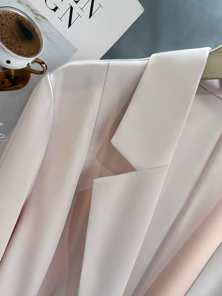 Pink loose lazy style thin suit jacket women 2025 new summer sweet age-reducing super good-looking small suit
