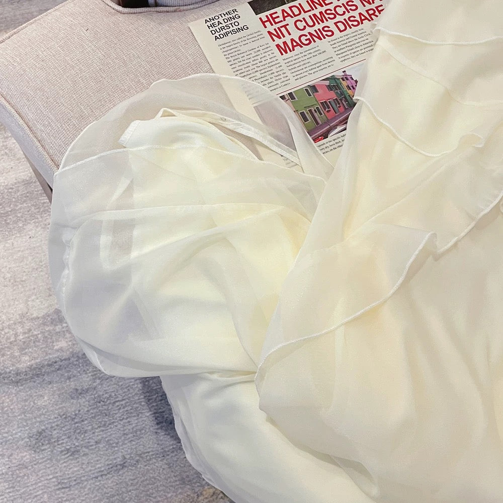 YLSZ customization ~ high-end suspender jumpsuit style French high-end ruffled tea break to show slim temperament, long qun and special trend