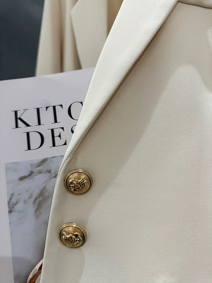 Off-white professional drape suit jacket for women 2025 spring and autumn new style light luxury commuting simple gentle suit