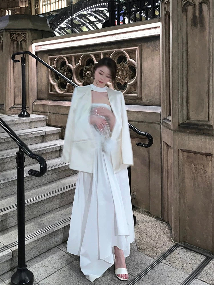 Tongse | Oxygen permeable skirt, knitted tube top dress with romantic atmosphere, women's high-end holiday long skirt