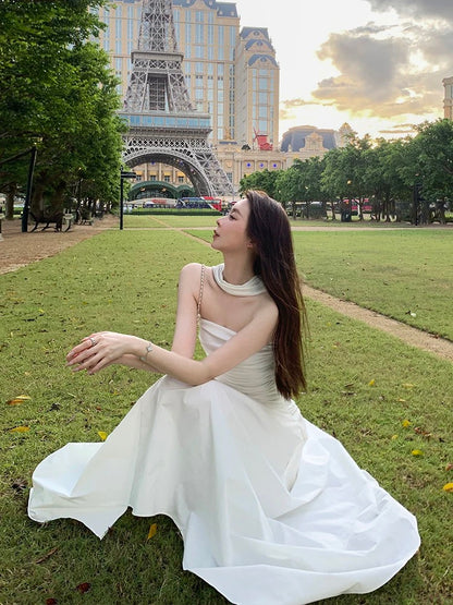 Tongse | Oxygen permeable skirt, knitted tube top dress with romantic atmosphere, women's high-end holiday long skirt