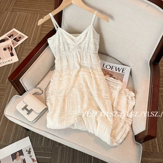 YLSZ customization ~ French tea break suspender jumpsuit qun gentle wind lace cake first love slimming qun summer trend