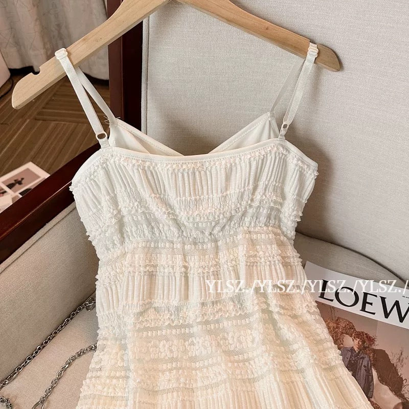 YLSZ customization ~ French tea break suspender jumpsuit qun gentle wind lace cake first love slimming qun summer trend