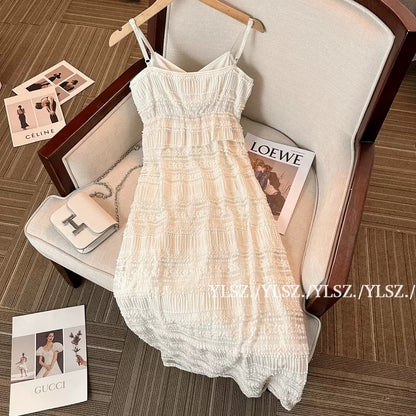 YLSZ customization ~ French tea break suspender jumpsuit qun gentle wind lace cake first love slimming qun summer trend