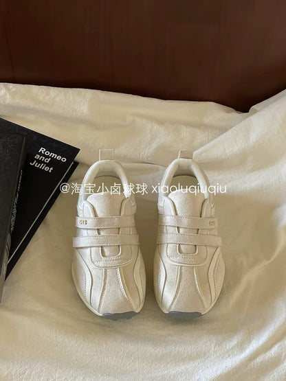 Xiao Lu Qiuqiu Women's Platform White Sneakers – 2026 New Style Skate-Style Casual Shoes, Perfect for Pairing with Wide-Leg Pants