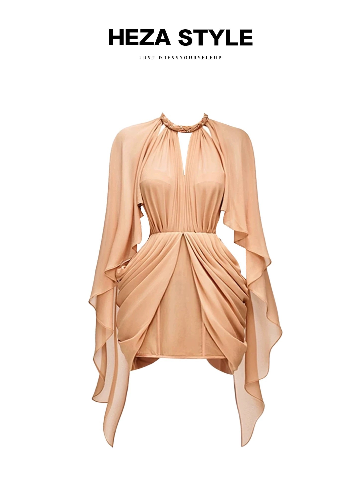 HEZA Plus Size Luxury French Woven Halter Neck Shawl Dress for Women, Lee Nhi Boutique HEZA Plus Size Luxury French Woven Halter Neck Shawl Dress for Women, Lee Nhi Boutique