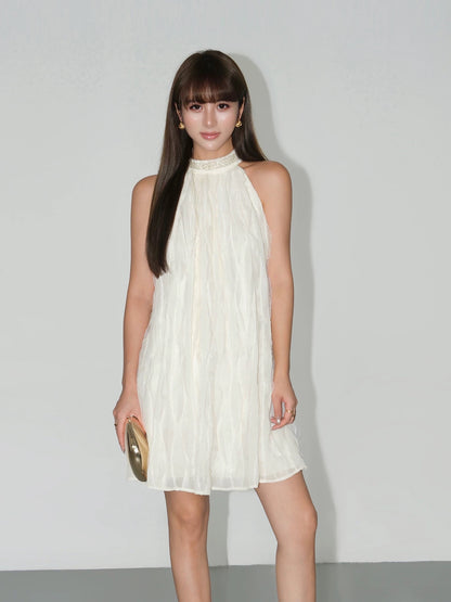 NEVA HU atmosphere ~ halter neck suspender dress female mesh fairy dre   Lee Nhi Boutique