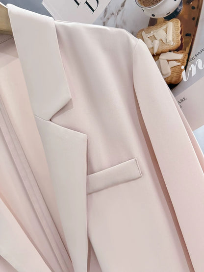 Pink sweet temperament suit jacket women thin summer 2025 new three-quarter sleeve Korean style commuter suit