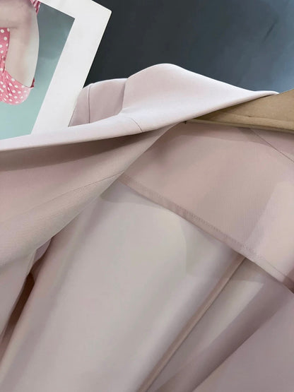 2025 new summer thin nude pink lady temperament suit jacket female three-quarter sleeve small suit top trend